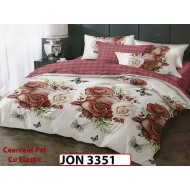 Lenjerie din finet  6 piese cearceaf cu elastic - JON 3351