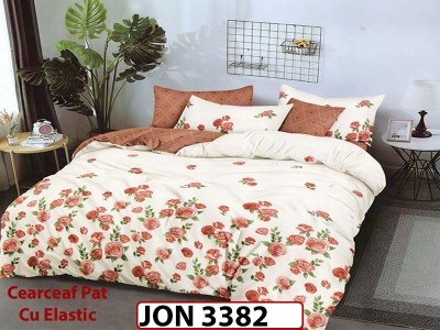 Lenjerie din finet  6 piese cearceaf cu elastic - JON 3382