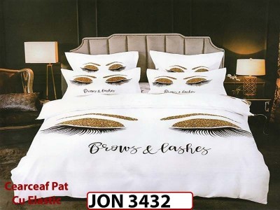 Lenjerie din finet  6 piese cearceaf cu elastic - JON 3432