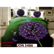 Lenjerie din finet  6 piese cearceaf cu elastic - JON 3486