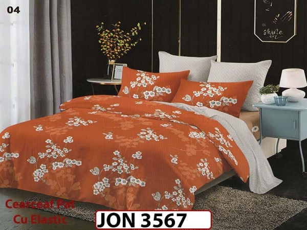 Lenjerie din finet  6 piese cearceaf cu elastic - JON 3567