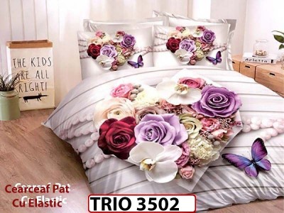 Lenjerie din finet  6 piese cu elastic - TRIO3502 Lenjerie din finet  6 piese cu elastic - TRIO3502