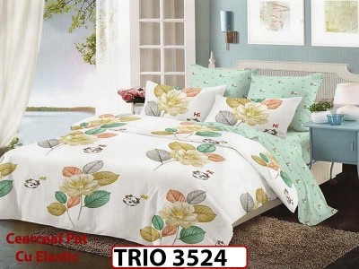 Lenjerie din finet  6 piese cu elastic - TRIO3524 Lenjerie din finet  6 piese cu elastic - TRIO3524