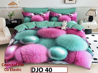 Lenjerie 5D din finet 4 piese 1 Persoana Cearceaf cu Elastec - DJO40