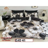 Lenjerie 3D din finet 4 piese 1 Persoana Cearceaf cu Elastec - DJO41