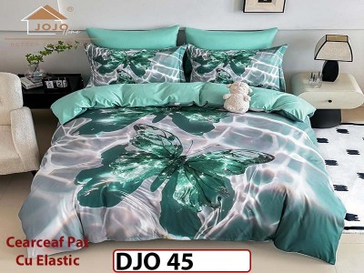 Lenjerie 3D din finet 4 piese 1 Persoana Cearceaf cu Elastec - DJO45