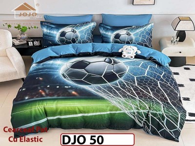 Lenjerie 3D din finet 4 piese 1 Persoana Cearceaf cu Elastec - DJO50