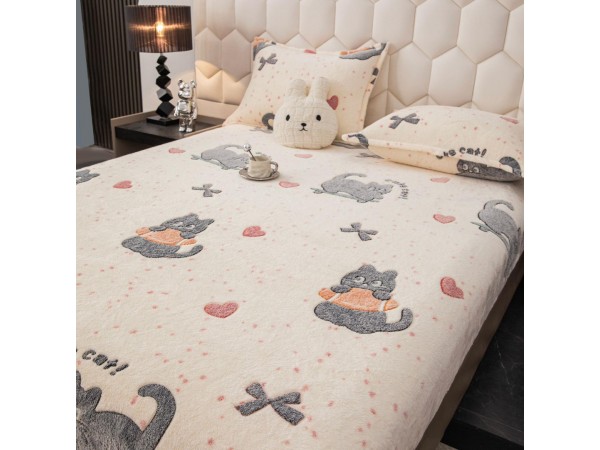 Husa de Pat + 2 Fete de Perne - Cocolino- Pat 2 Persoane - HOJ62