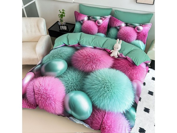 Lenjerie 5D din finet 4 piese 1 Persoana Cearceaf cu Elastec - DJO40