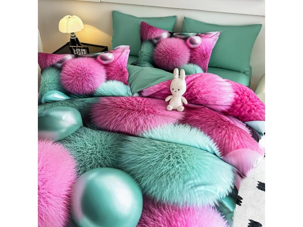 Lenjerie 5D din finet 4 piese 1 Persoana Cearceaf cu Elastec - DJO40