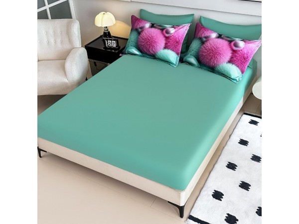 Lenjerie 5D din finet 4 piese 1 Persoana Cearceaf cu Elastec - DJO40