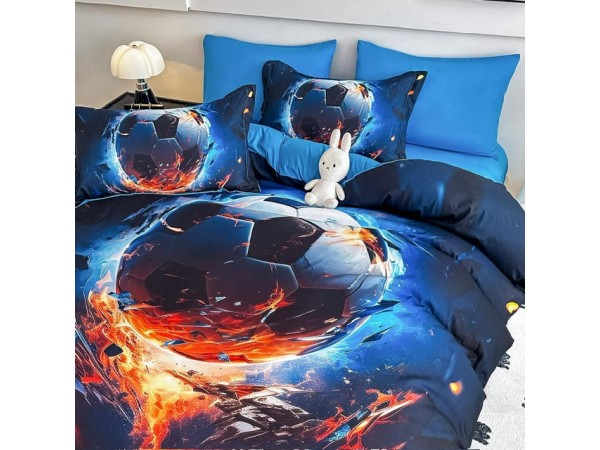 Lenjerie 3D din finet 4 piese 1 Persoana Cearceaf cu Elastec - DJO43