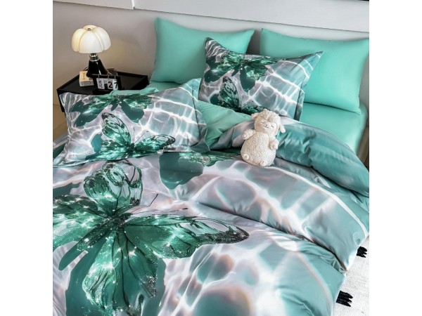 Lenjerie 3D din finet 4 piese 1 Persoana Cearceaf cu Elastec - DJO45