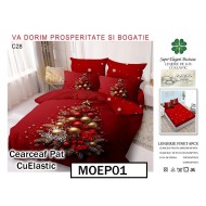 Lenjerie din finet  6 piese si cearceaf cu elastic - MOEP01