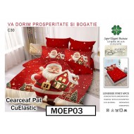 Lenjerie din finet  6 piese si cearceaf cu elastic - MOEP03