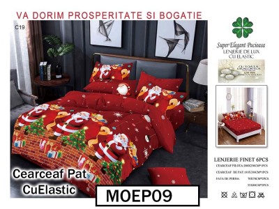 Lenjerie din finet  6 piese si cearceaf cu elastic - MOEP09