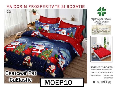 Lenjerie din finet  6 piese si cearceaf cu elastic - MOEP10