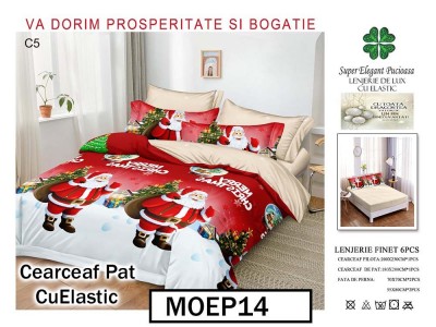 Lenjerie din finet  6 piese si cearceaf cu elastic - MOEP14