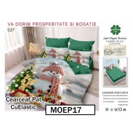 Lenjerie din finet  6 piese si cearceaf cu elastic - MOEP17