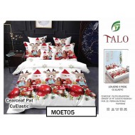 Lenjerie din finet  6 piese si cearceaf cu elastic - MOET05