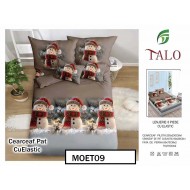 Lenjerie din finet  6 piese si cearceaf cu elastic - MOET09