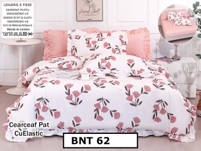 Lenjerie din  bumbac fin cu in grofat și lățos 6 piese cu cearceaf elastic - BNT62