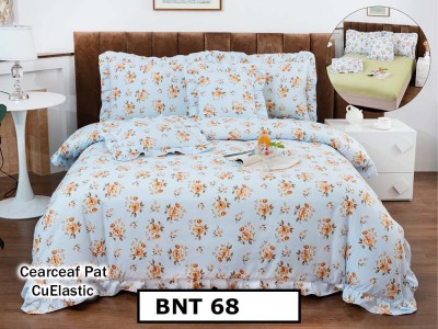 Lenjerie din  bumbac fin cu in grofat și lățos 6 piese cu cearceaf elastic - BNT68