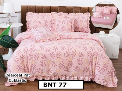 Lenjerie din  bumbac fin cu in grofat și lățos 6 piese cu cearceaf elastic - BNT77