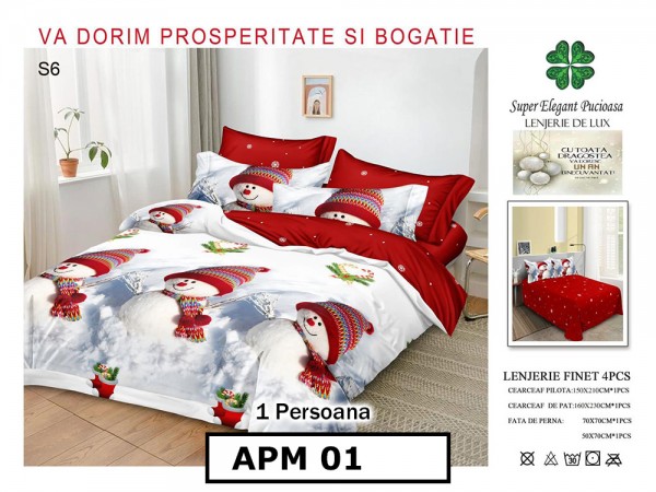 Lenjerie din finet 4 piese o persoana Cod - APM01
