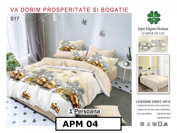 Lenjerie din finet 4 piese o persoana Cod - APM04