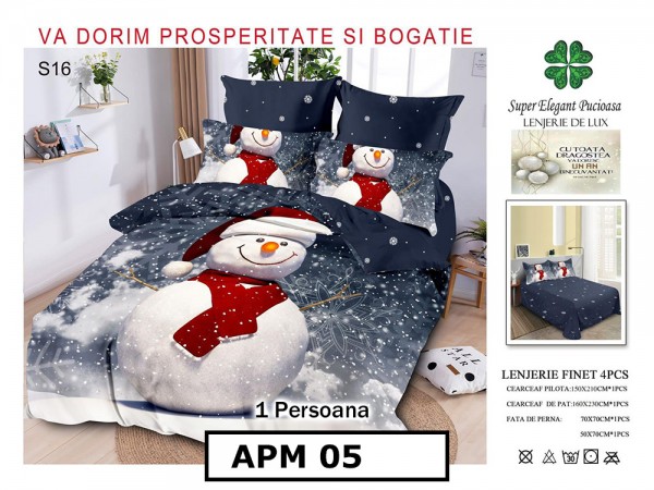 Lenjerie din finet 4 piese o persoana Cod - APM05