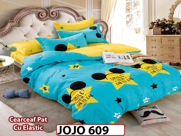 Lenjerie din finet 6 piese si cearceaf cu Elastic - JOJO609 Lenjerie din finet 6 piese si cearceaf cu Elastic - JOJO609