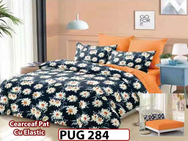 Lenjerie din finet 6 piese si cearceaf cu Elastic - PUG284 Lenjerie din finet 6 piese si cearceaf cu Elastic - PUG284