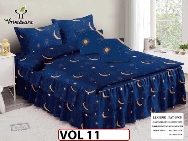 Lenjerie din finet 6 piese Cu Volanase - VOL11 Lenjerie din finet 6 piese Cu Volanase - VOL11