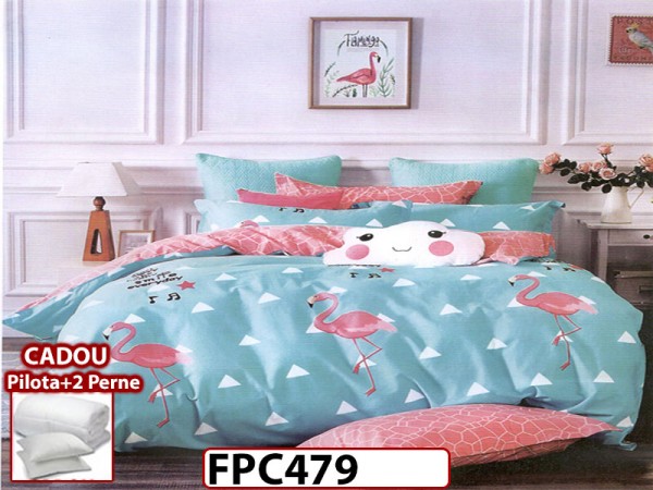 Lenjerie din finet 6 piese +pilota si 2 perne cadou - FPC479 Lenjerie din finet 6 piese +pilota si 2 perne cadou - FPC479