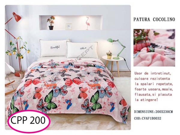 Patura Pufoasa Cocolino pentru pat dublu CPP 200 Patura Pufoasa Cocolino pentru pat dublu CPP 200