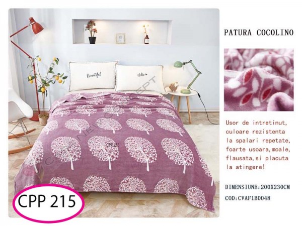 Patura Pufoasa Cocolino pentru pat dublu CPP 215 Patura Pufoasa Cocolino pentru pat dublu CPP 215