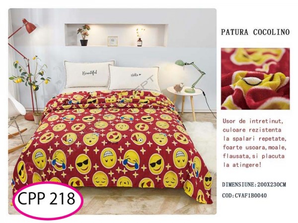 Patura Pufoasa Cocolino pentru pat dublu CPP 218 Patura Pufoasa Cocolino pentru pat dublu CPP 218