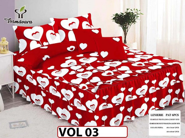 Lenjerie din finet 6 piese Cu Volanase - VOL03 Lenjerie din finet 6 piese Cu Volanase - VOL03