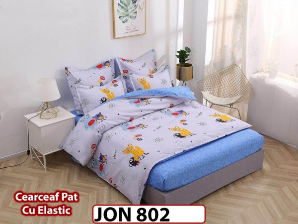 Lenjerie din finet 6 piese si cearceaf cu Elastic - JON802 Lenjerie din finet 6 piese si cearceaf cu Elastic - JON802