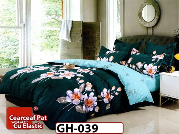 Lenjerie din finet 6 piese si cearceaf cu elastic - GH039 Lenjerie din finet 6 piese si cearceaf cu elastic - GH039