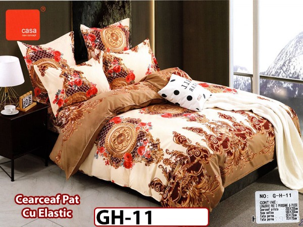 Lenjerie din finet 6 piese si cearceaf cu elastic - GH11 Lenjerie din finet 6 piese si cearceaf cu elastic - GH11
