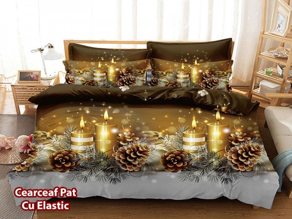 Lenjerie din finet 6 piese si cearceaf cu Elastic - MOSJ05 Lenjerie din finet 6 piese si cearceaf cu Elastic - MOSJ05