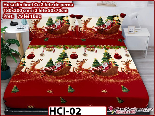 Husa de Pat din Finet + 2 Fete de Perne - Saltea 180x200 - Pat 2 Persoane - HCI02 Husa de Pat din Finet + 2 Fete de Perne - Saltea 180x200 - Pat 2 Persoane - HCI02