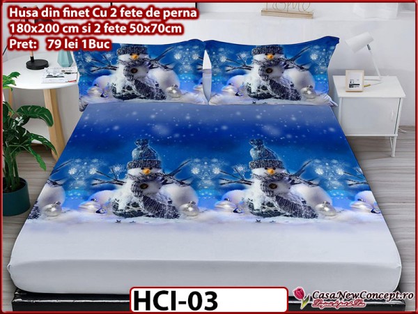 Husa de Pat din Finet + 2 Fete de Perne - Saltea 180x200 - Pat 2 Persoane - HCI03 Husa de Pat din Finet + 2 Fete de Perne - Saltea 180x200 - Pat 2 Persoane - HCI03