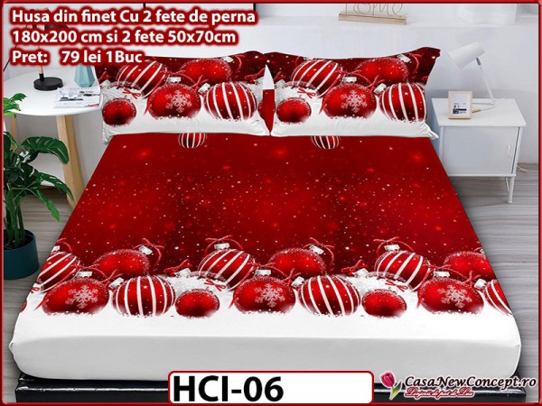 Husa de Pat din Finet + 2 Fete de Perne - Saltea 180x200 - Pat 2 Persoane - HCI06 Husa de Pat din Finet + 2 Fete de Perne - Saltea 180x200 - Pat 2 Persoane - HCI06