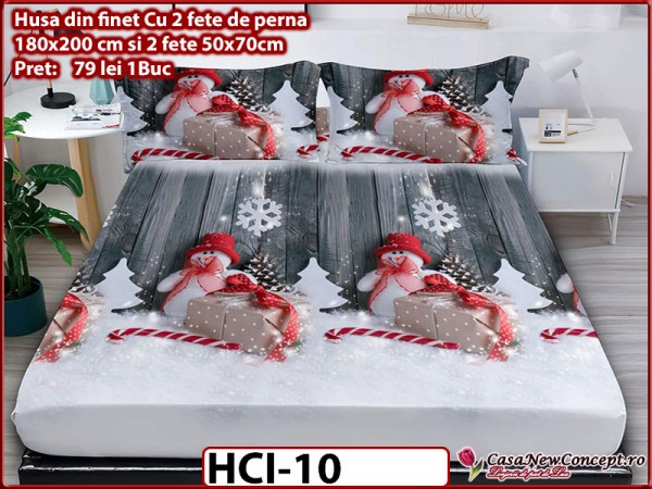 Husa de Pat din Finet + 2 Fete de Perne - Saltea 180x200 - Pat 2 Persoane - HCI10 Husa de Pat din Finet + 2 Fete de Perne - Saltea 180x200 - Pat 2 Persoane - HCI10