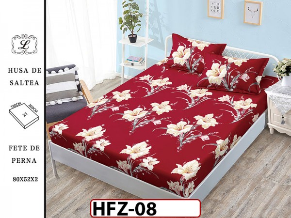 Husa de Pat din Finet + 2 Fete de Perne - Saltea 180x200 - Pat 2 Persoane - HFZ08 Husa de Pat din Finet + 2 Fete de Perne - Saltea 180x200 - Pat 2 Persoane - HFZ08
