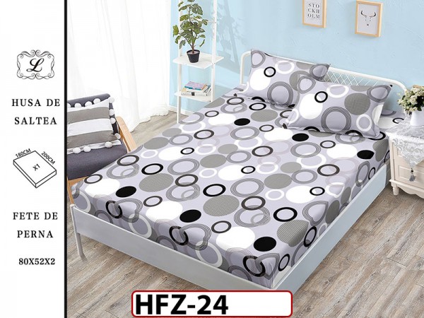 Husa de Pat din Finet + 2 Fete de Perne - Saltea 180x200 - Pat 2 Persoane - HFZ24 Husa de Pat din Finet + 2 Fete de Perne - Saltea 180x200 - Pat 2 Persoane - HFZ24