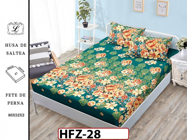 Husa de Pat din Finet + 2 Fete de Perne - Saltea 180x200 - Pat 2 Persoane - HFZ28 Husa de Pat din Finet + 2 Fete de Perne - Saltea 180x200 - Pat 2 Persoane - HFZ28